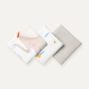 Oli %100 Organik Pamuk Yıkanmış Müslin 3'lü  Örtü Seti 55 x 55 cm