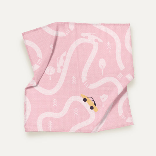 Happy Cars 100% Organik Pamuk Müslin Örtü Seti (70x70 cm 3'lü)