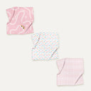 Happy Cars %100 Organik Pamuk  Müslin 3'lü Örtü Seti 70 x 70 cm