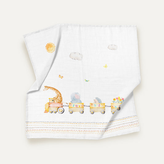 Loco Voyage %100 Organik Pamuk Müslin Örtü Seti (70x70 cm 3'lü)