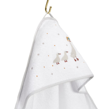 Feather %100 Pamuk Nakışlı Bebek Havlu Kundak