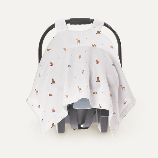 UV Korumalı Forest Amigos 100% Pamuk Müslin Çıtçıtlı Puset Örtüsü (UPF 30+)