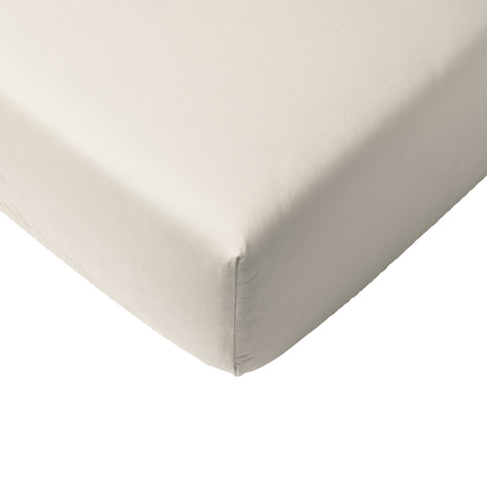 %100 Organik Pamuk Bej Saten Fitted Çarşaf Seti - 70x140x20+35x45