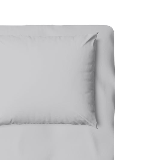 %100 Organik Pamuk Saten Gri Fitted Çarşaf Seti - 70x140x20+35x45cm