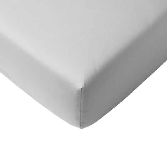 %100 Organik Pamuk Saten Gri Fitted Çarşaf Seti - 70x140x20+35x45cm