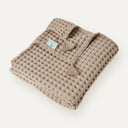 Waffle Bej %100 Organik Pamuk Bebek Pike 90 x 120 cm