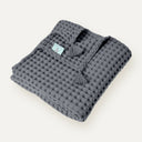 Waffle Koyu Gri %100 Organik Pamuk Tek Kişilik Pike 160 x 220 cm