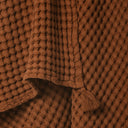 Waffle Cinnamon 100% Organic Cotton Single Bedspread 160 x 220 cm