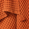100% Organik Pamuk Tek Kişilik Waffle Pike Örtü - Turuncu - 160 x 220 cm
