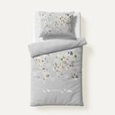 Atlas Grey 100% Organic Cotton Single Children's Duvet Cover Set 100 x 200 cm