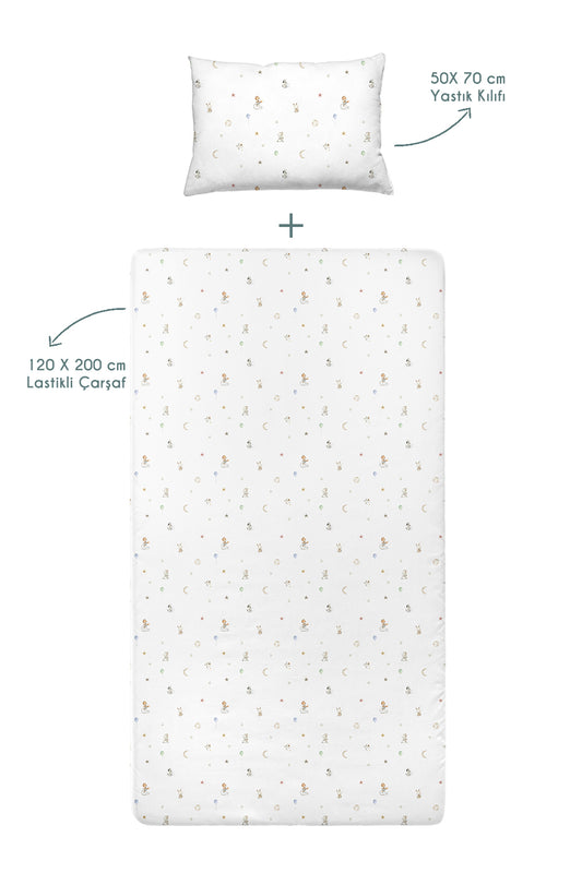 Circus Saten Çarşaf Seti + 120x200x30+50x70cm