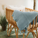 Waffle Mavi %100 Organik Pamuk Bebek Pike 90 x 120 cm